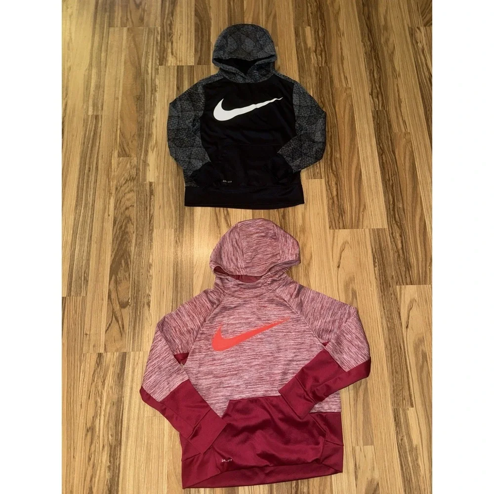 Nike Boys M Medium 10/12 Dri-fit Hooded Sweatshirt Lot‎ Of 2 Hoodie